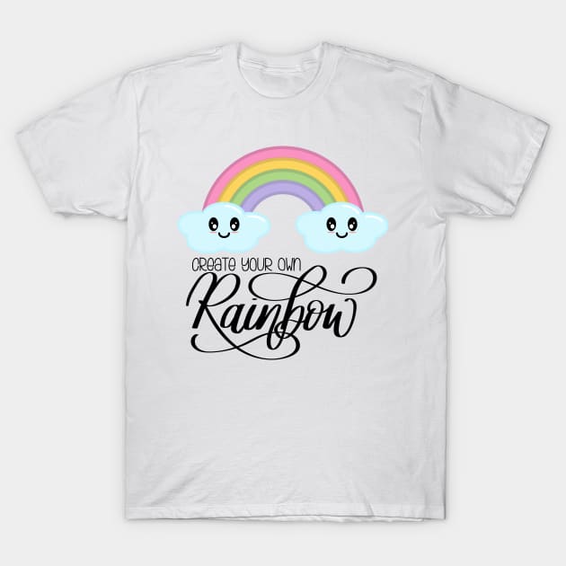 Create Your Own Rainbow with Kawaii Cute Clouds T-Shirt by Kelly Gigi